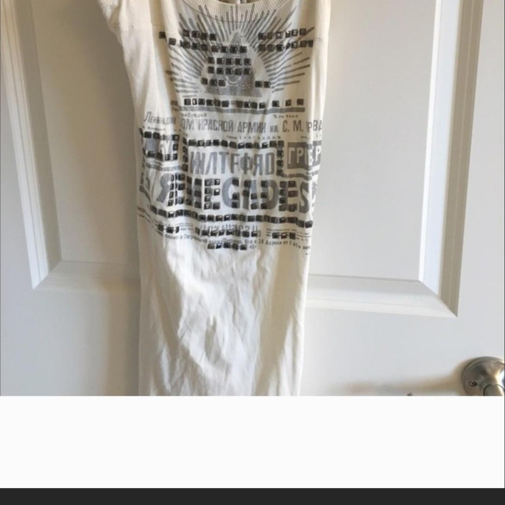 NWT SALVAGE Cream "Renegades" Studded Tank Top/Mini Dress. S